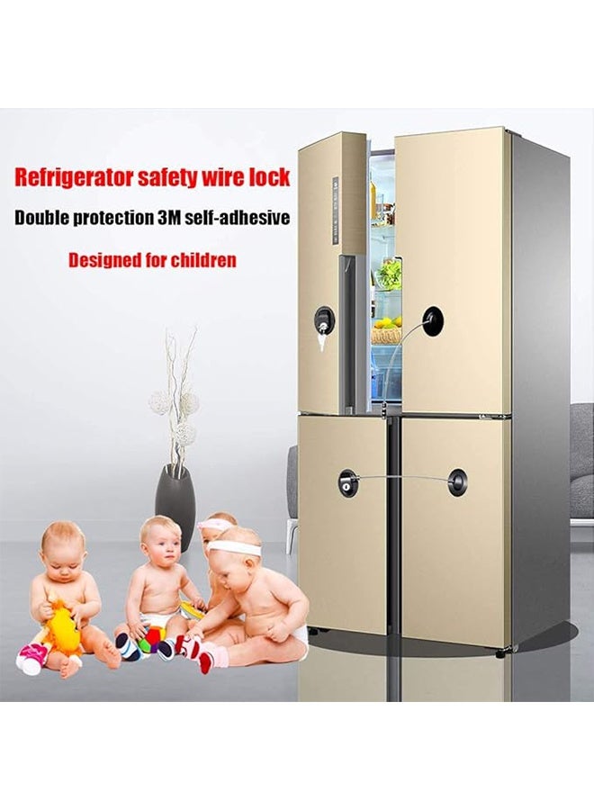 2 Pack Refrigerator Locks with Keys,Child Safety Fridge Lock,Refrigerator Lock Combination,Mini Fridge,File Drawer,Toilet Seat Lock with Strong Adhesive (Black) - Image 5